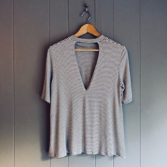 AEO Striped Mock Neck Tee - Picture 2 of 2